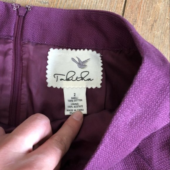 Anthropologie Tabitha Runny Yoke Purple Skirt 2 - Picture 5 of 5